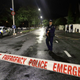 The police cordon outside the Al Noor Mosque in Christchurch.